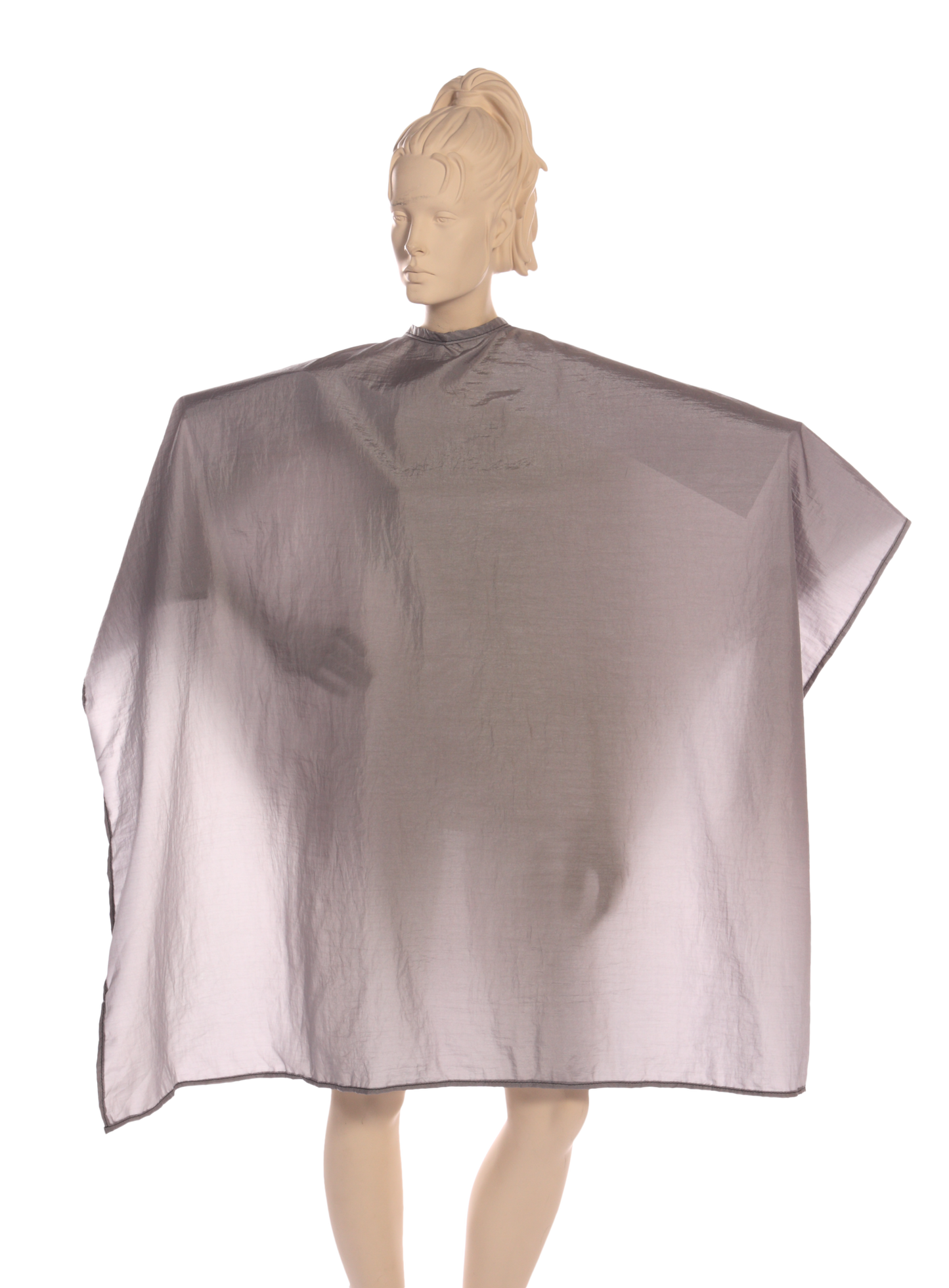 Salon Cape in 100% Lightweight Antron Nylon Fabric in Grey