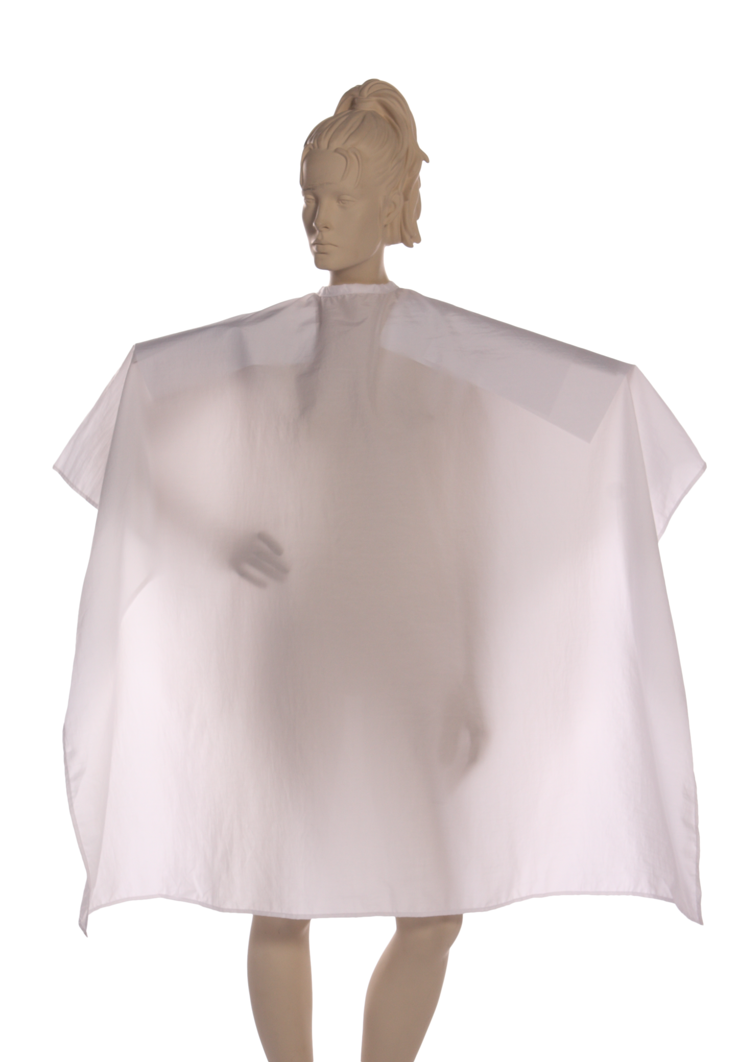 Multi-Purpose Salon Cape in White Antron Nylon