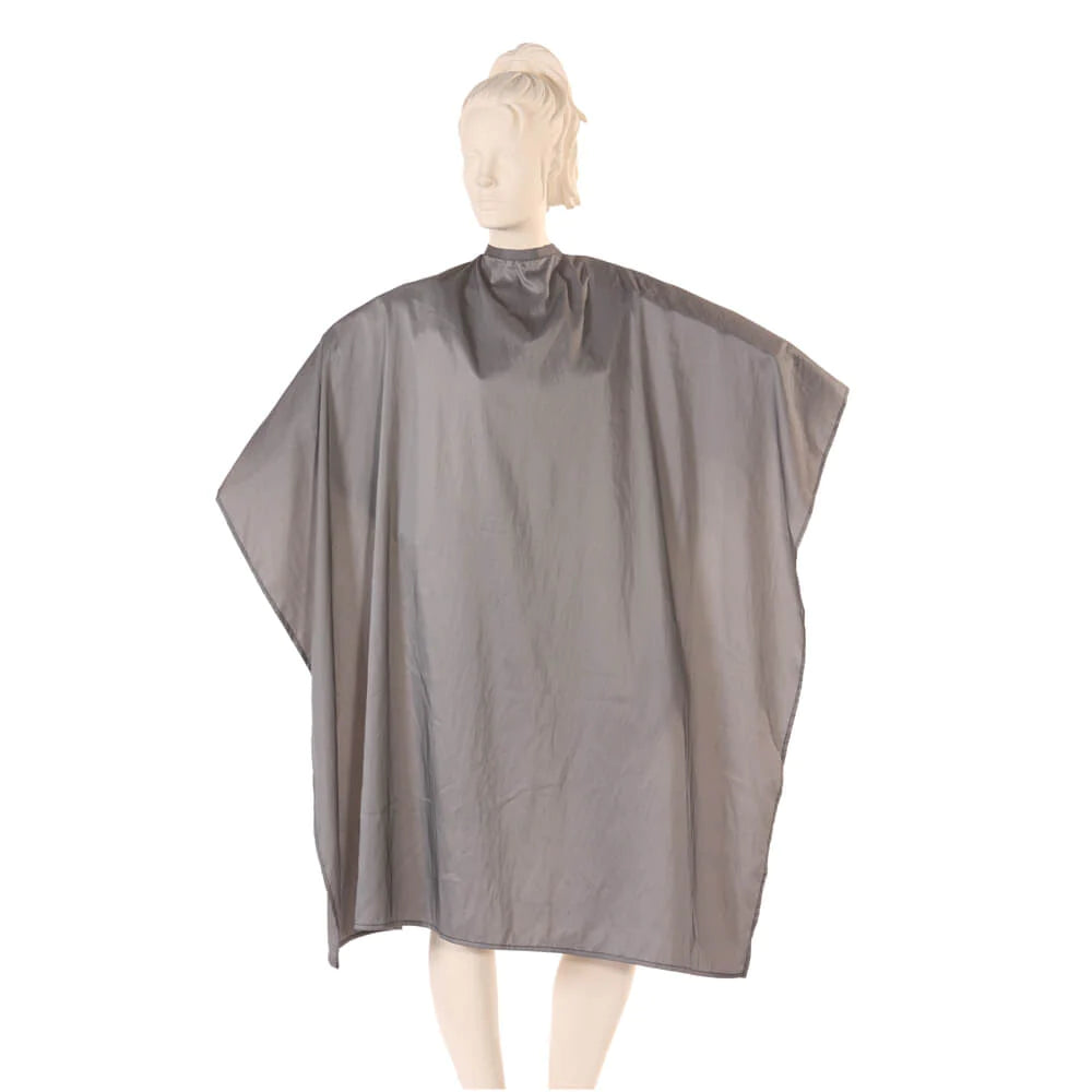 Multi-Purpose Salon Cape in Black Iridescent Silkara Fabric