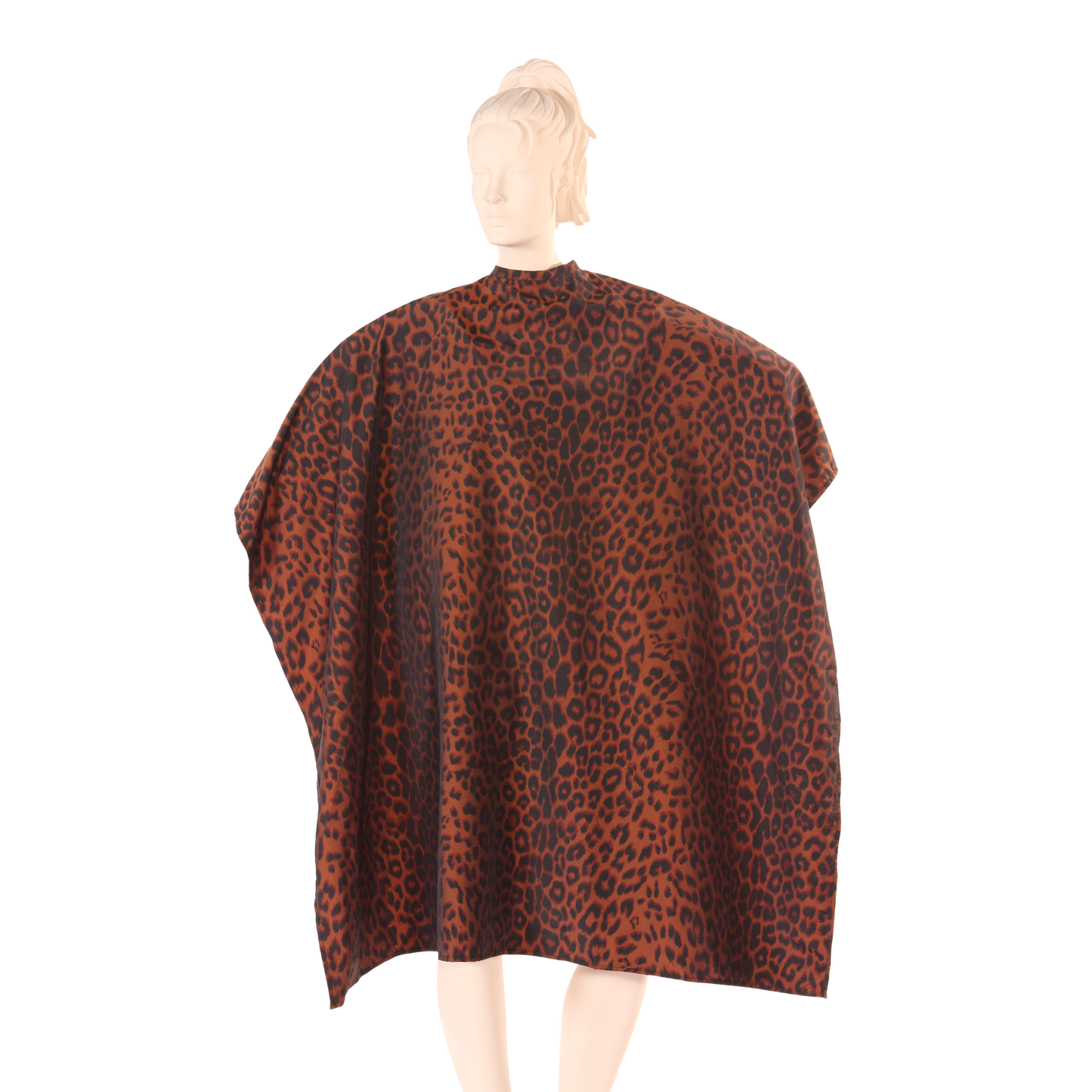 Salon Cape in Leopard Print Iridescent Silkarah Fabric