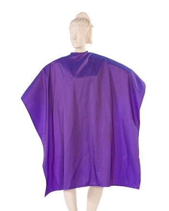 Multi-Purpose Salon Cape in Wineberry Iridescent Silkara Fabric