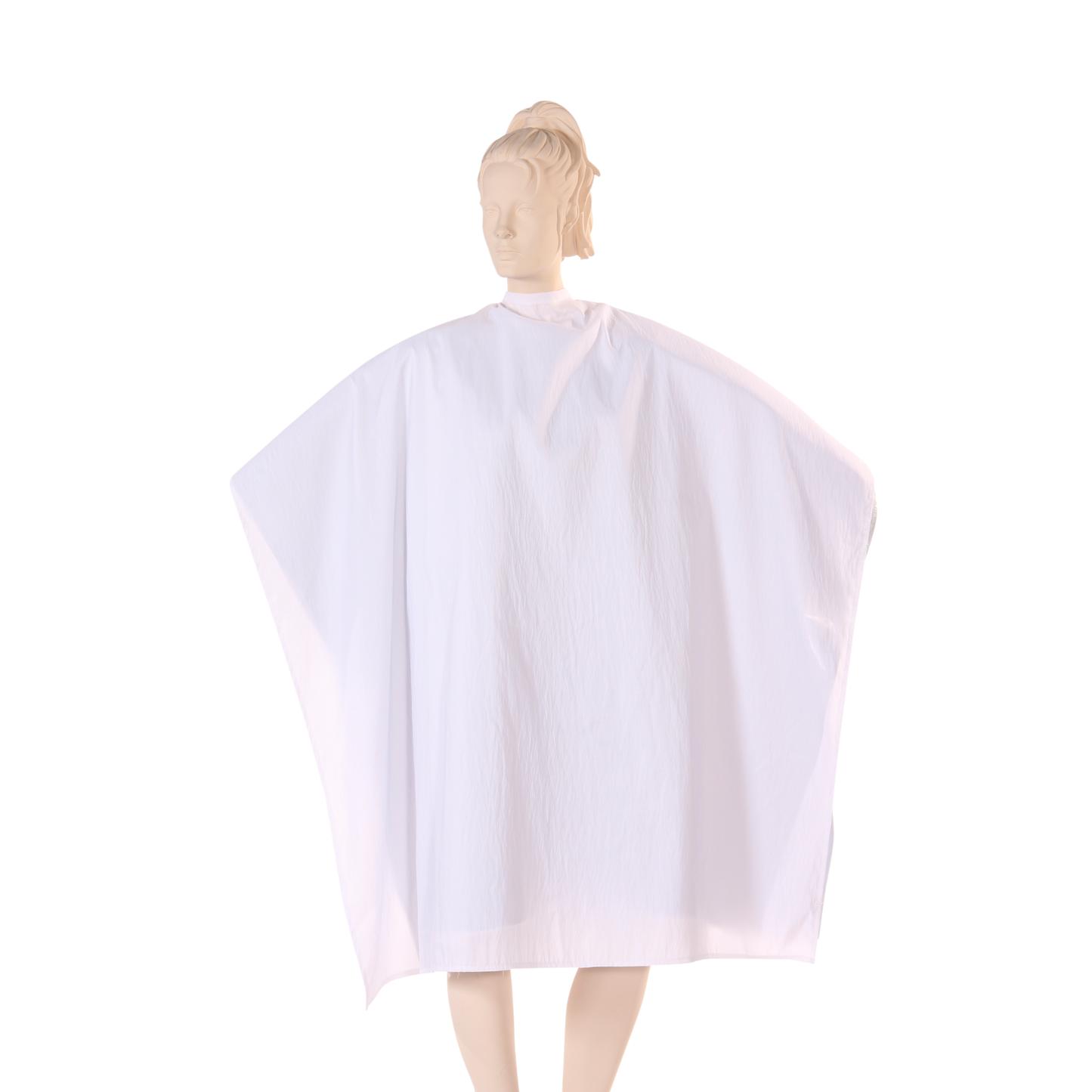 Multi-Purpose Salon Cape in White Silkara Fabric