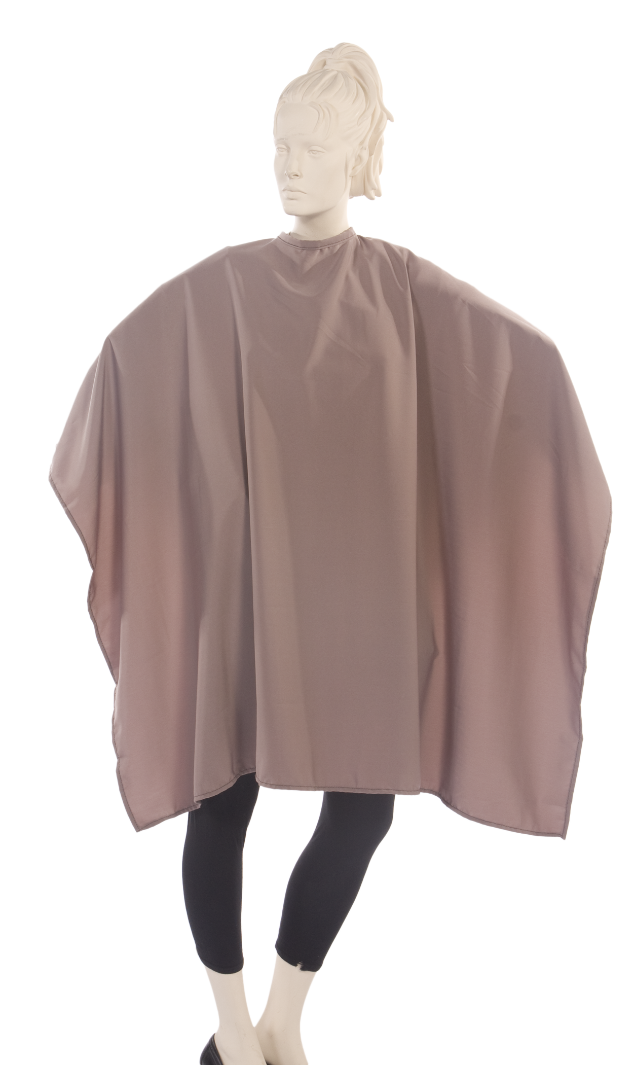Salon Cape in Peachskin Fabric - Dark Toupe