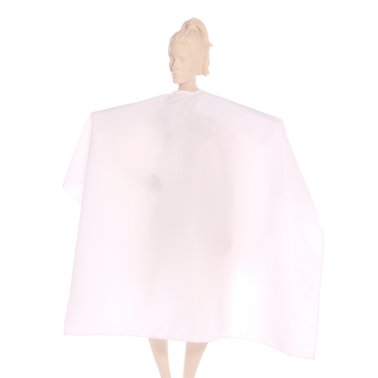 Super Salon Cape in Silkara Iridescent Fabric - White