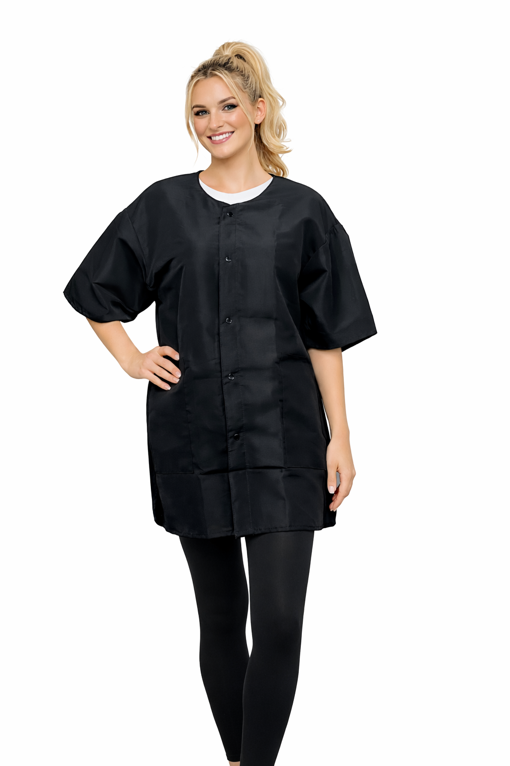 Chaqueta estilista Silkara tejido iridiscente en negro