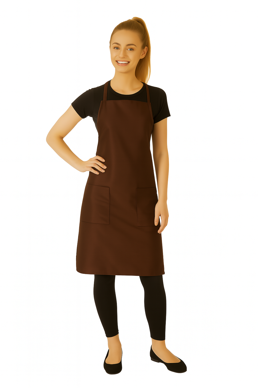 Salon Bib Apron in Brown Iridescent Silkarah Fabric