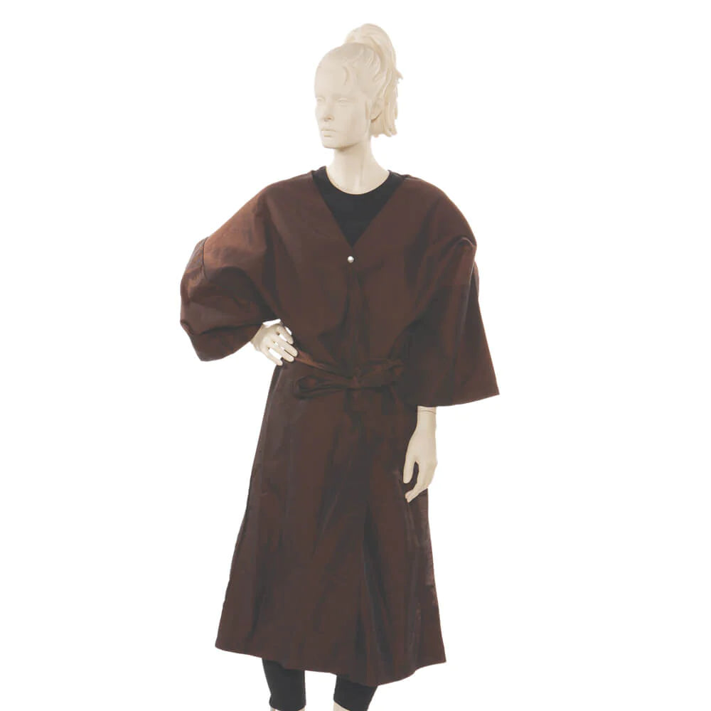Vestido de cliente de tela iridiscente Silkara en negro