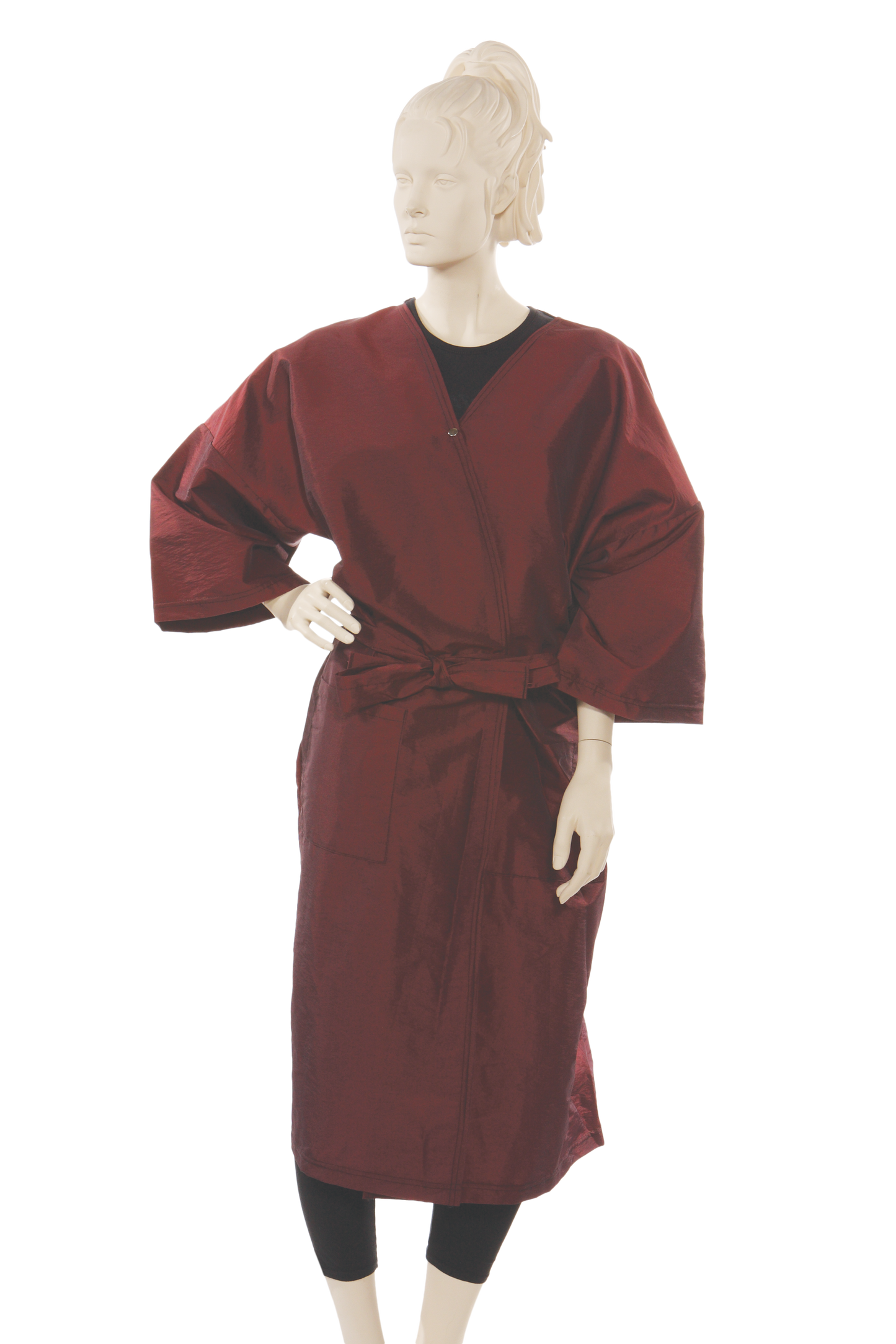 Client Gown Silkara Iridescent Fabric in Burgundy