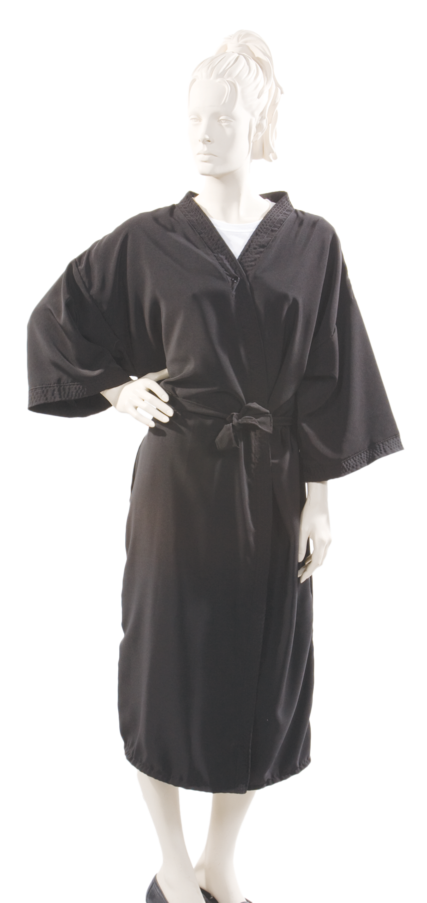 Designer Gown Peachskin Fabric in Black