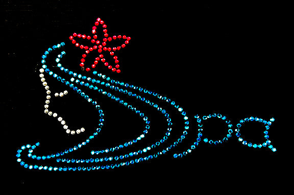 Delantal negro con pechera y diseño de peinado con diamantes de imitación