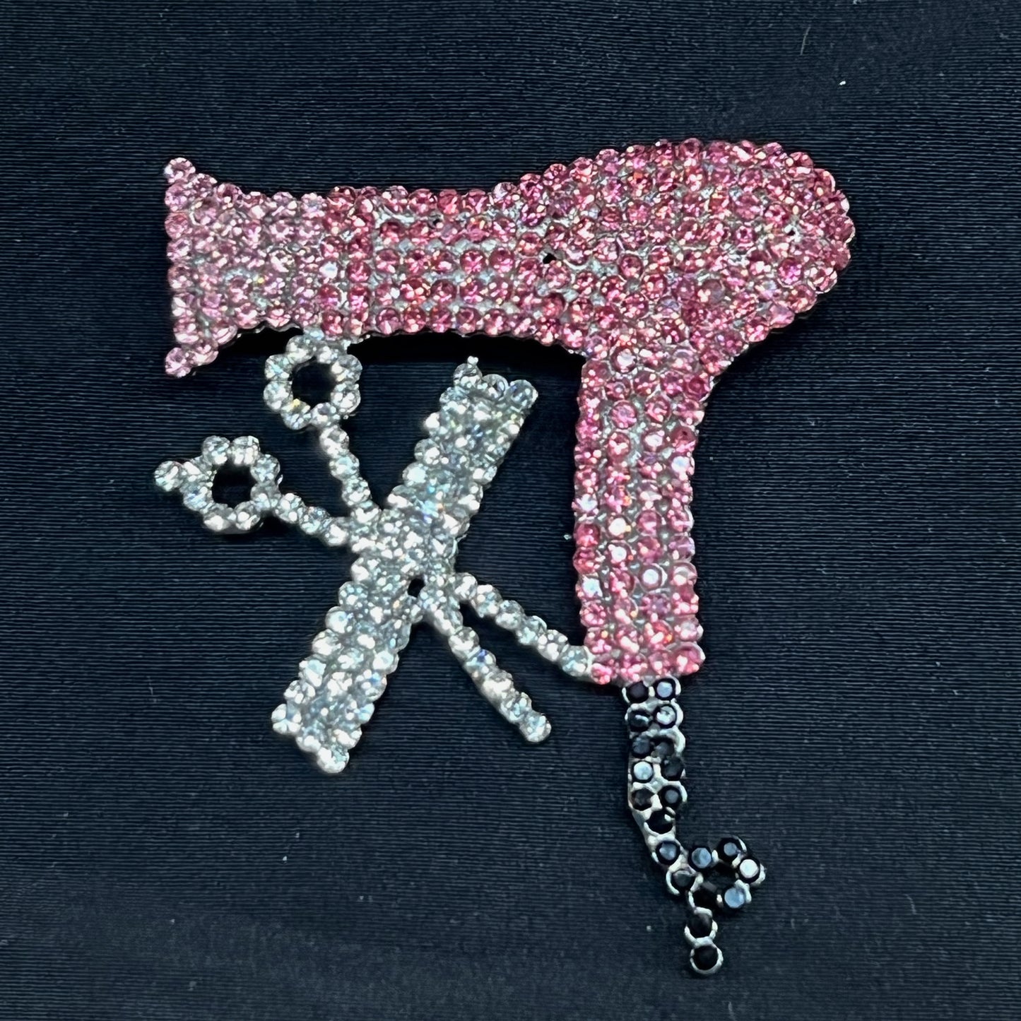 Rhinestone Pin: Scissor Comb and Blow comb Combo Pink