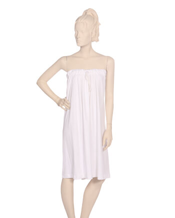 Tube Body Wrap with Elastic and Drawstring Top Interlock in White