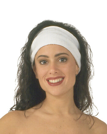 Terry Stretch Headbands in White Stretch Terry Fabric