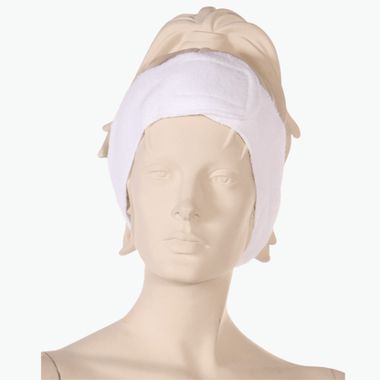 Terry Stretch Headbands in White Stretch Terry Fabric