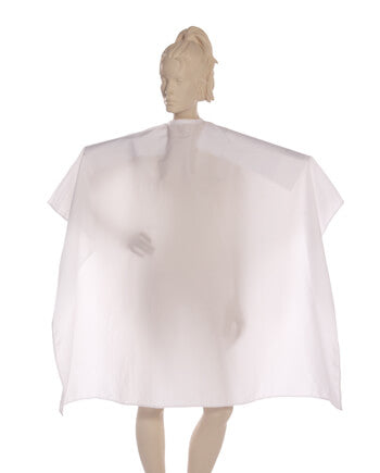 Multi-Purpose Salon Cape in White Antron Nylon