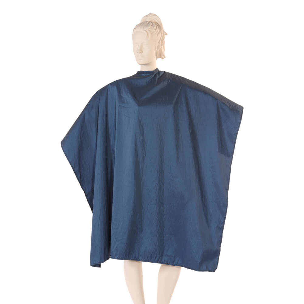 Multi-Purpose Salon Cape in Navy Iridescent Silkara Fabric