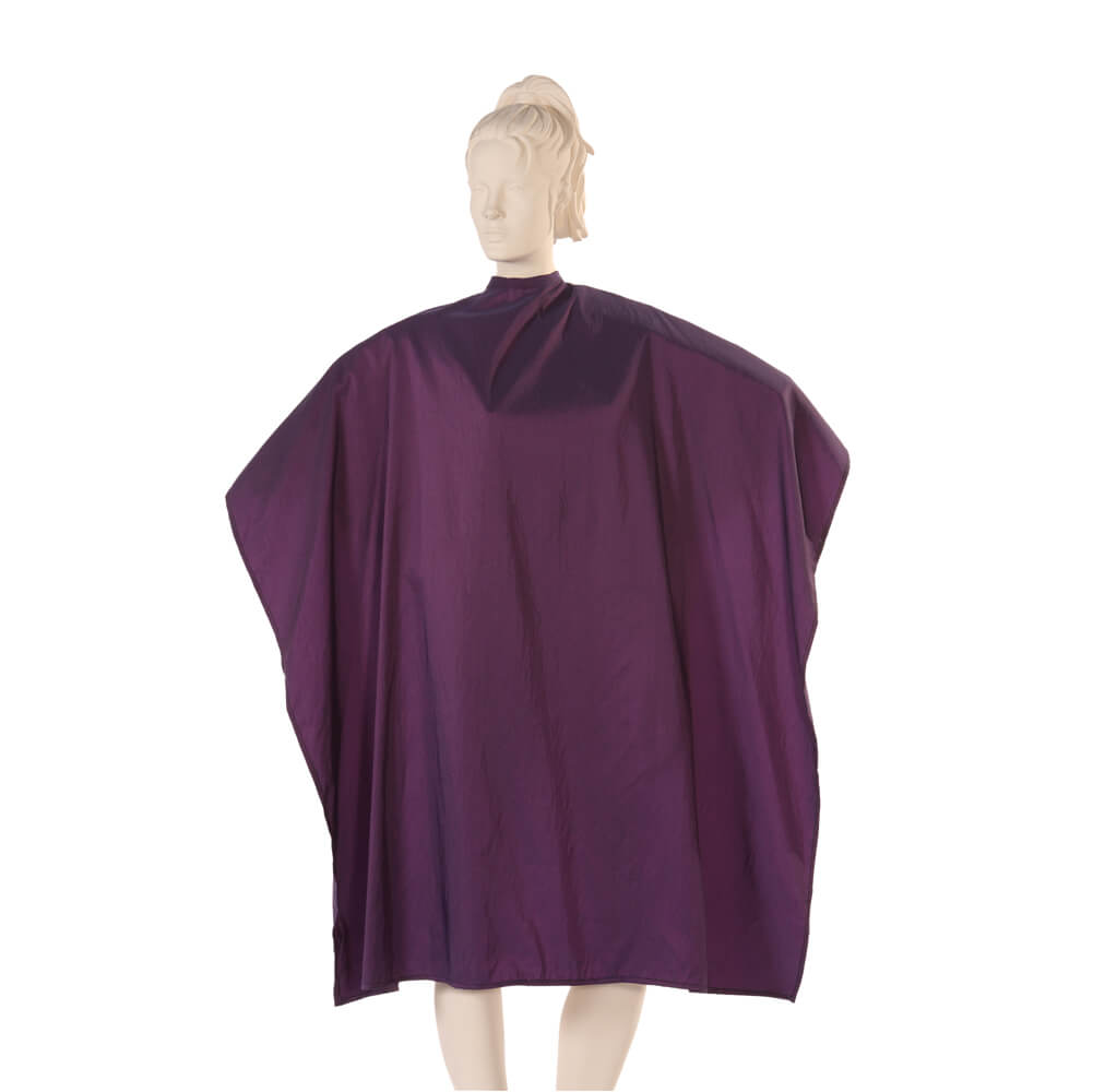 Multi-Purpose Salon Cape in Wineberry Iridescent Silkara Fabric