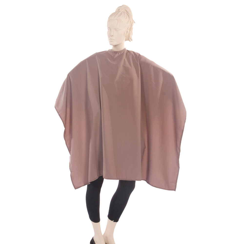 Salon Cape in Peachskin Fabric - Dark Toupe