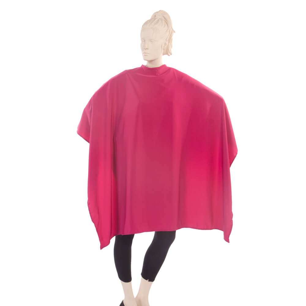 Salon Cape in Peachskin Fabric - Fuchsia