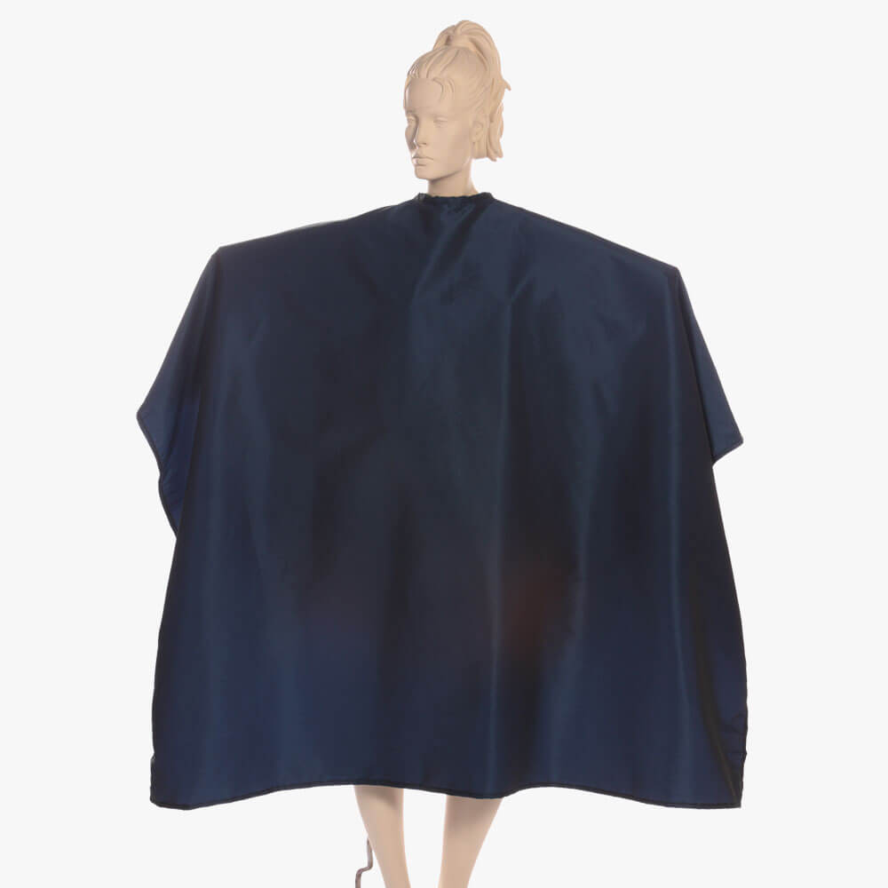 Super Salon Cape in Silkara Iridescent Fabric in Navy color 