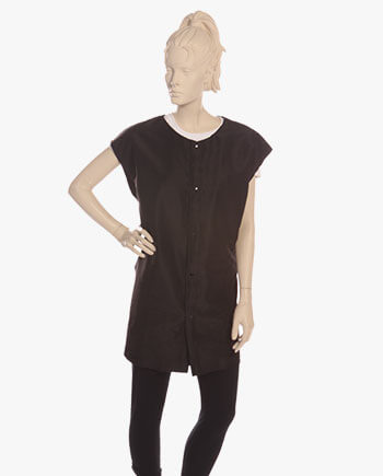 Sleeveless Vest in Silkara Iridescent Fabric - Black