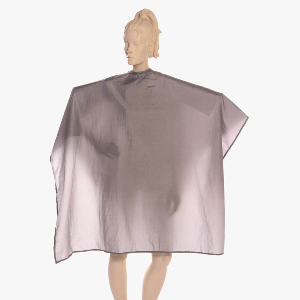 Multi-Purpose Salon Cape in chrome Antron Nylon