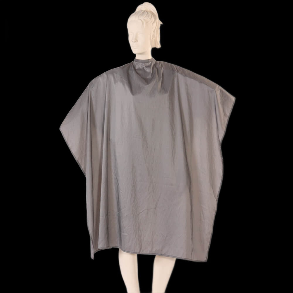 Multi-Purpose Salon Cape in White Silkara Fabric- Skin