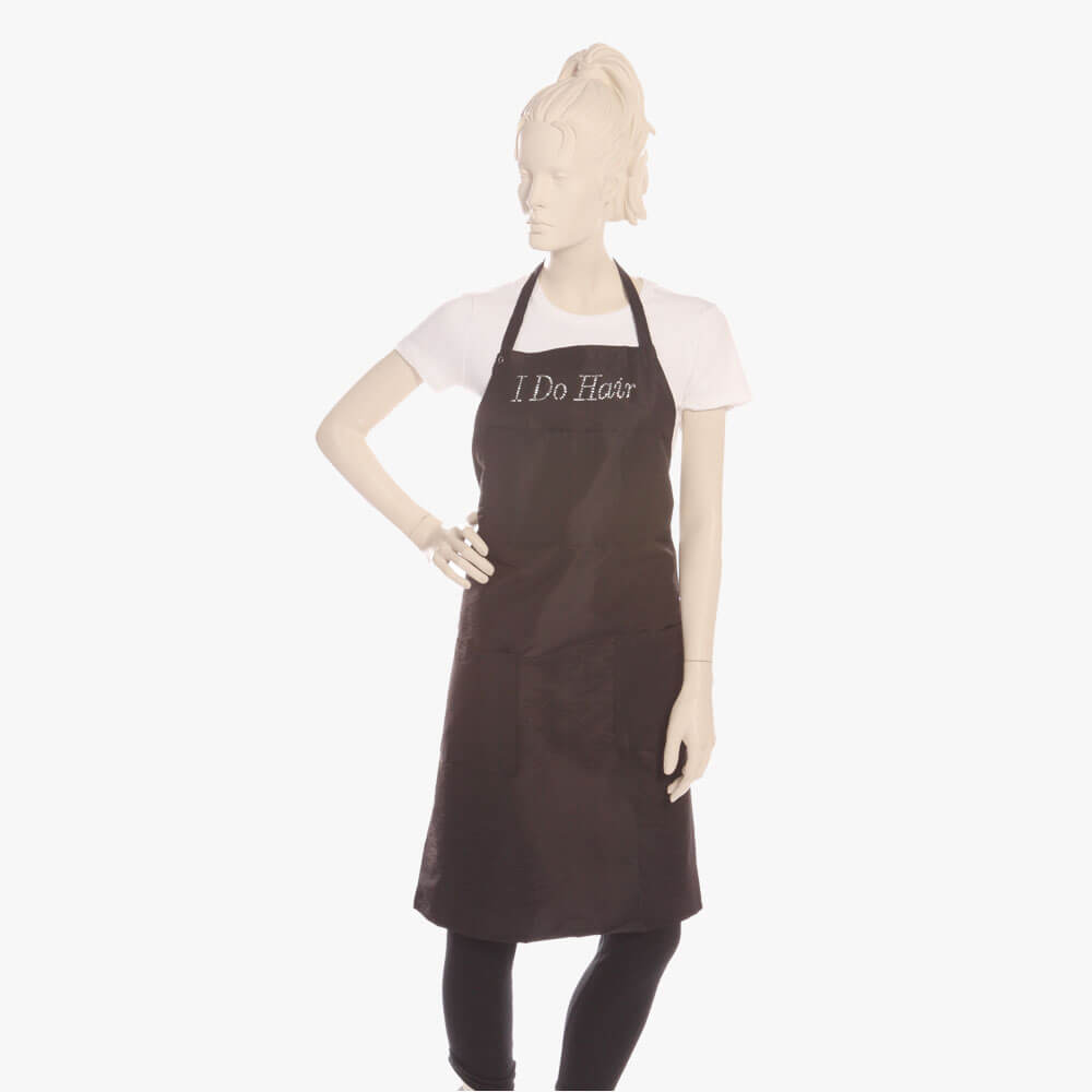 Black Bib Apron With Rhinestone I Do Hair