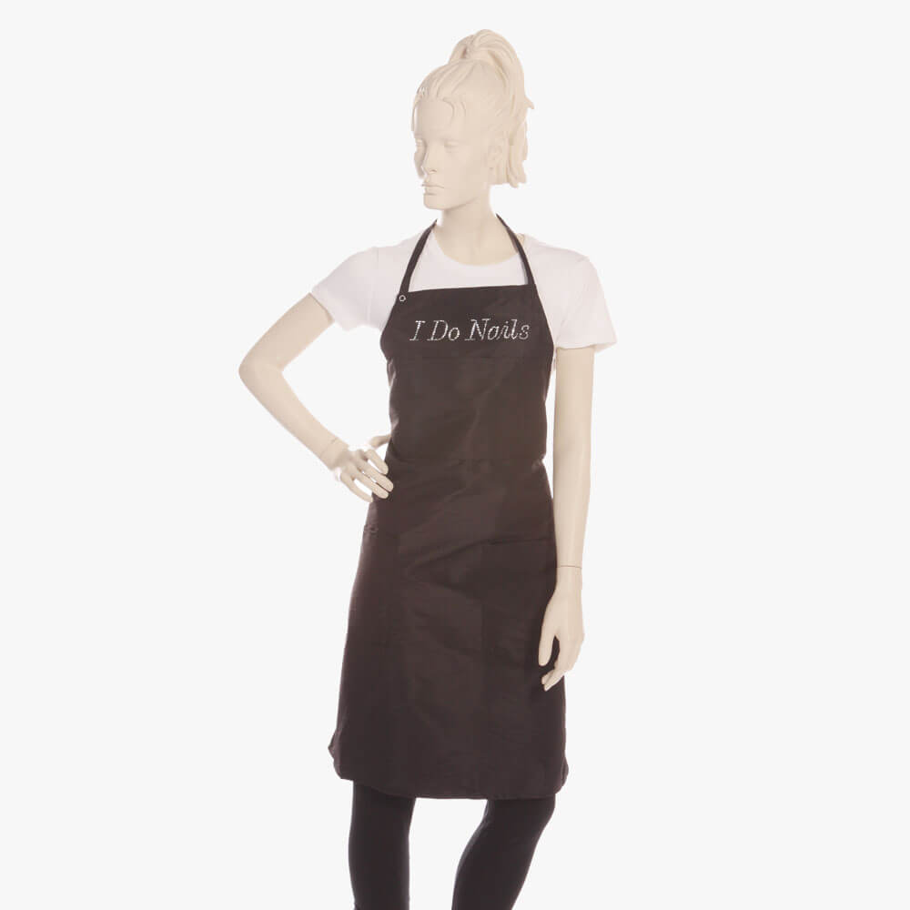 Black Bib Apron with Rhinestone