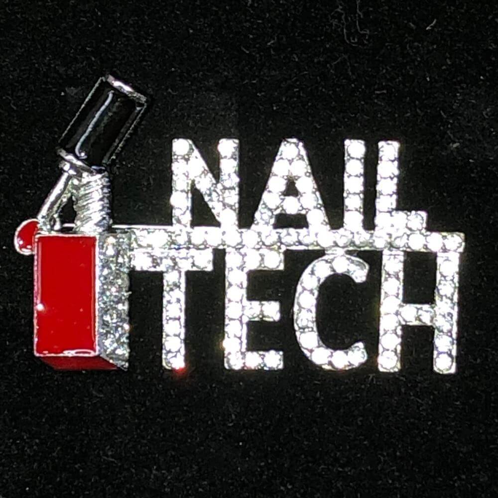 Rhinestone Pin - Nail Teck Polish Bottle