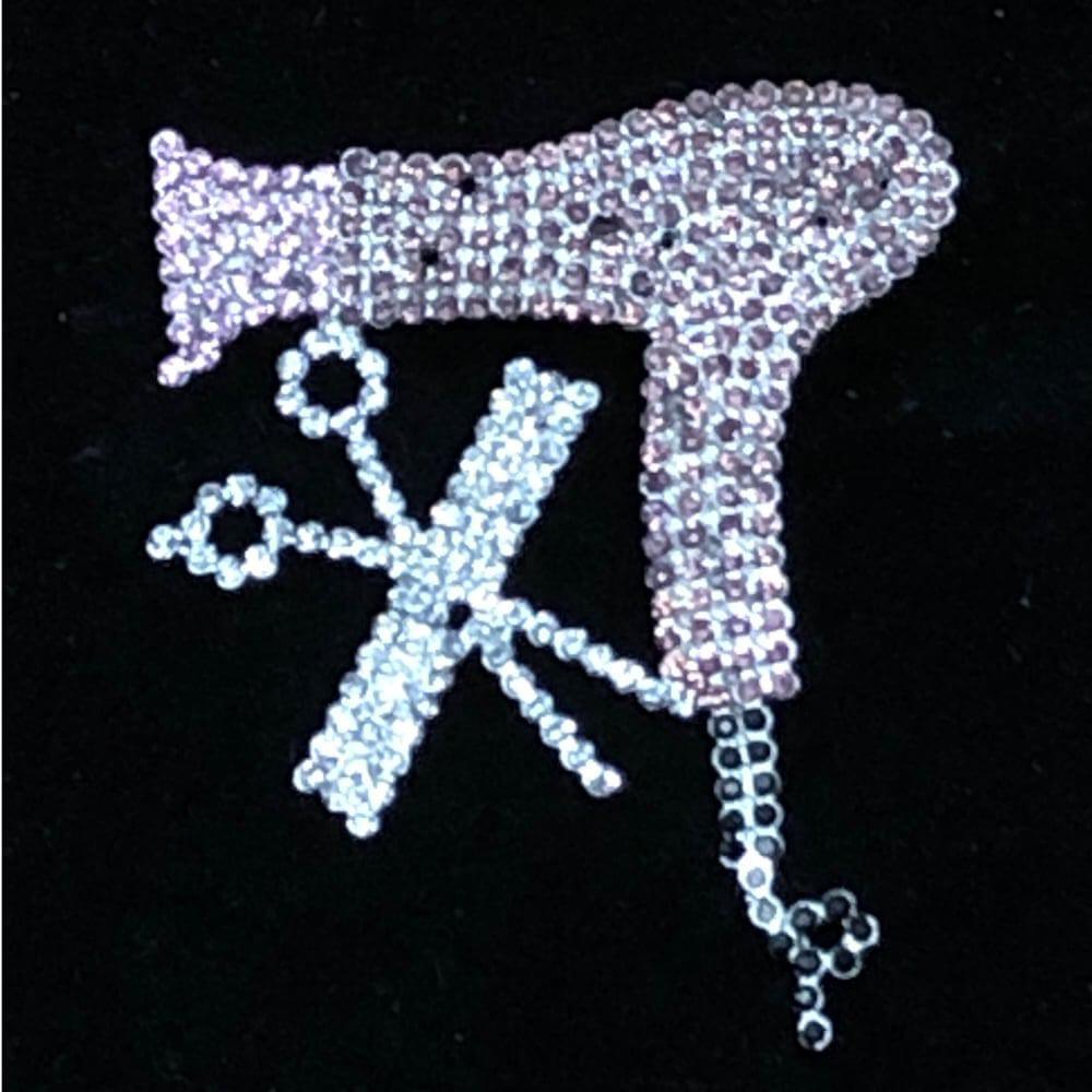 Rhinestone Pin - Scissor Comb and Blow Comb Combo