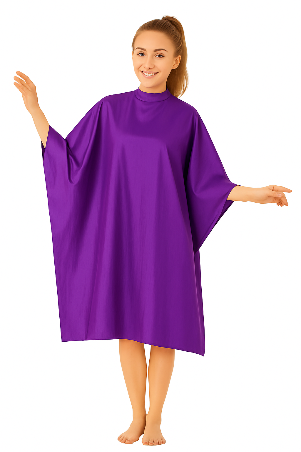 Capa de salón multiusos en tela iridiscente Silkara violeta
