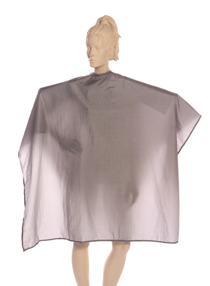 Multi-Purpose Salon Cape in 100%  Lightweight Antron Nylon Fabric in Grey