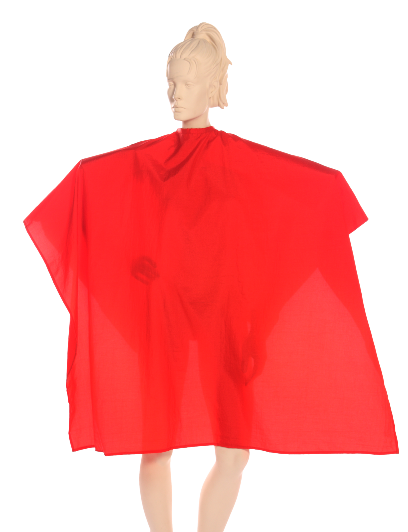 Multi-Purpose Salon Cape in 100%  Lightweight Antron Nylon Fabric in Red