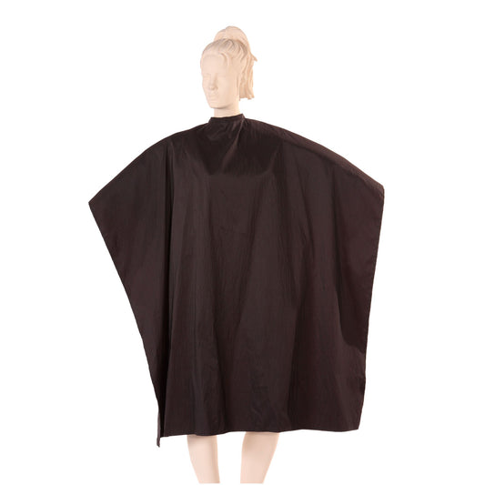 Salon Cape in Black Iridescent Silkarah Fabric