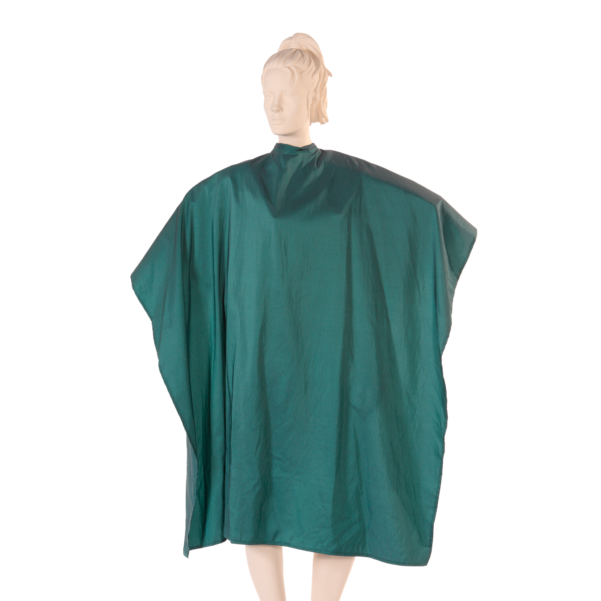 Multi-Purpose Salon Cape in Dark Green Silkara Fabric Green