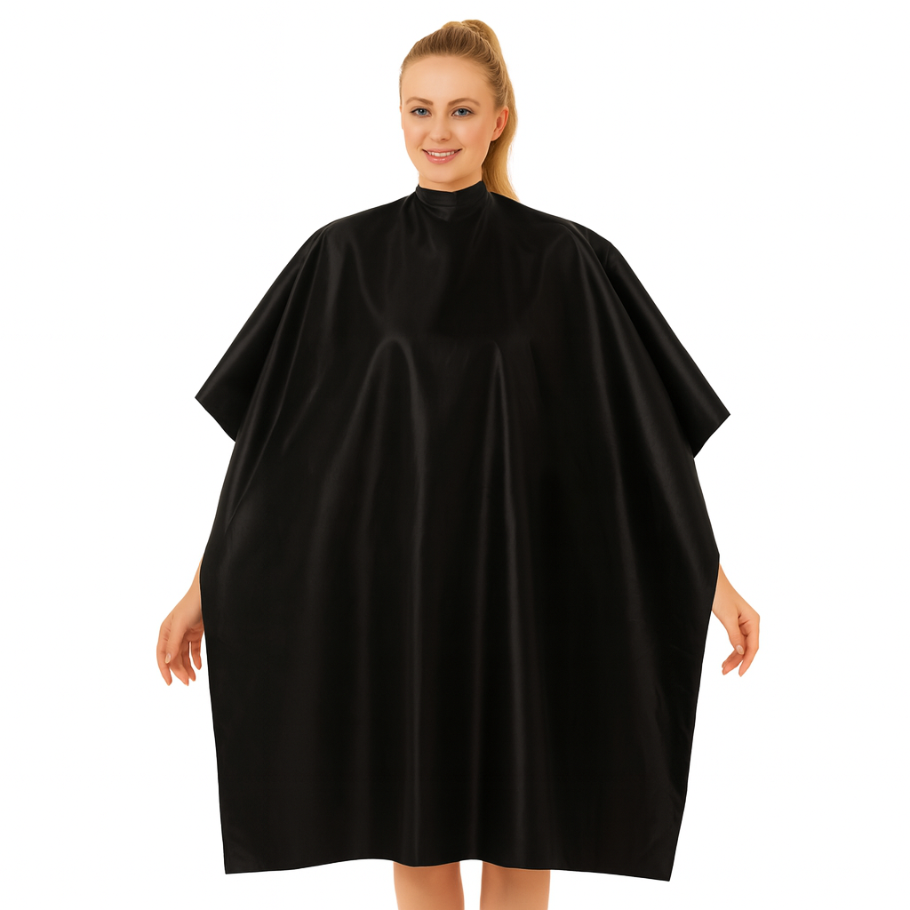 Capa Super Salon Silkara de tela iridiscente en negro