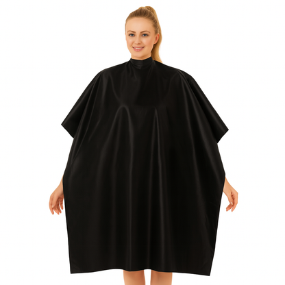 Capa Super Salon Silkara de tela iridiscente en negro