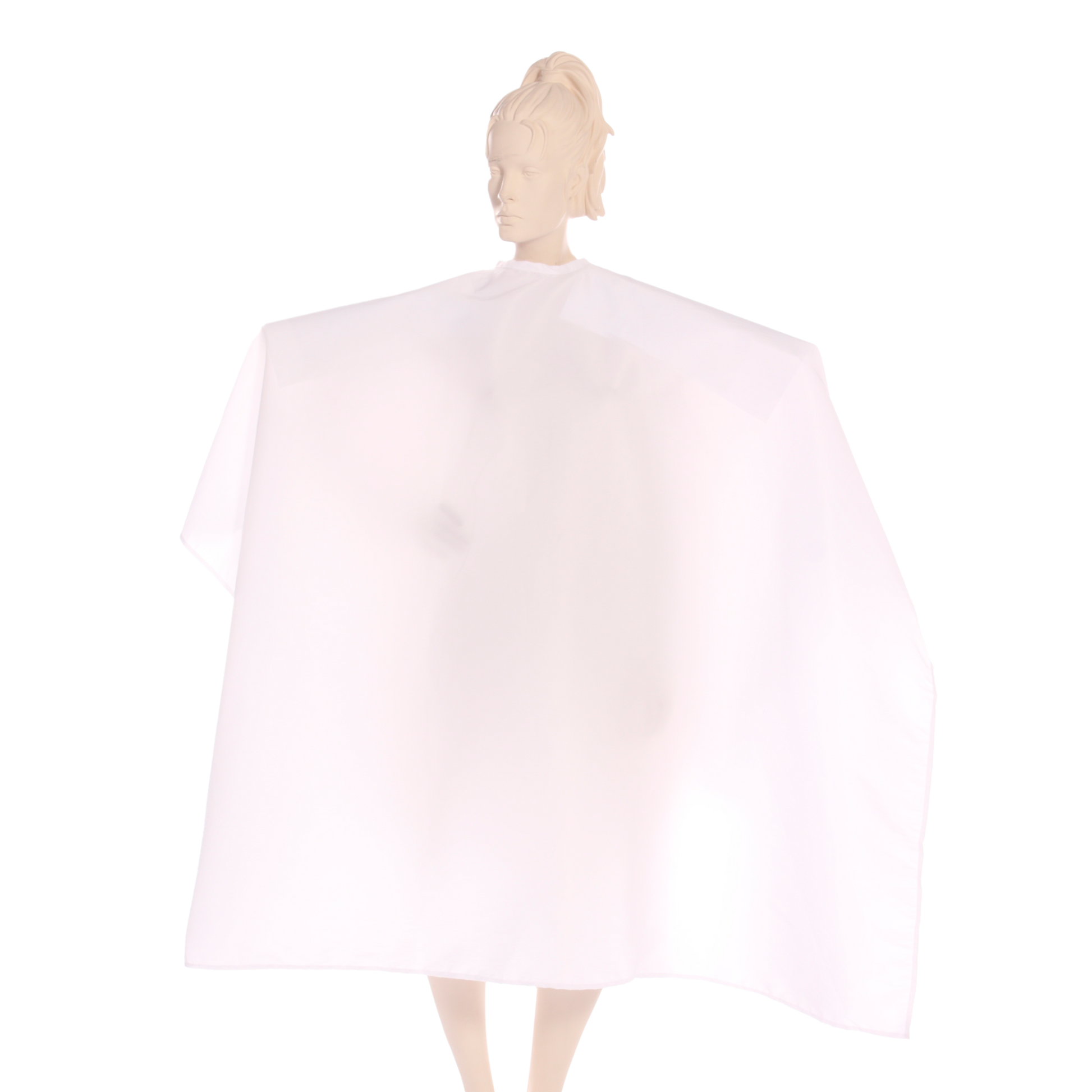 Super Salon Cape in Silkara Iridescent Fabric - White