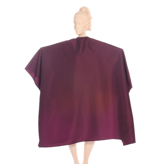 Super Salon Cape in Silkara Iridescent Fabric - Wineberry