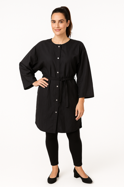 Big Shirt Silkara Iridescent Fabric in Black