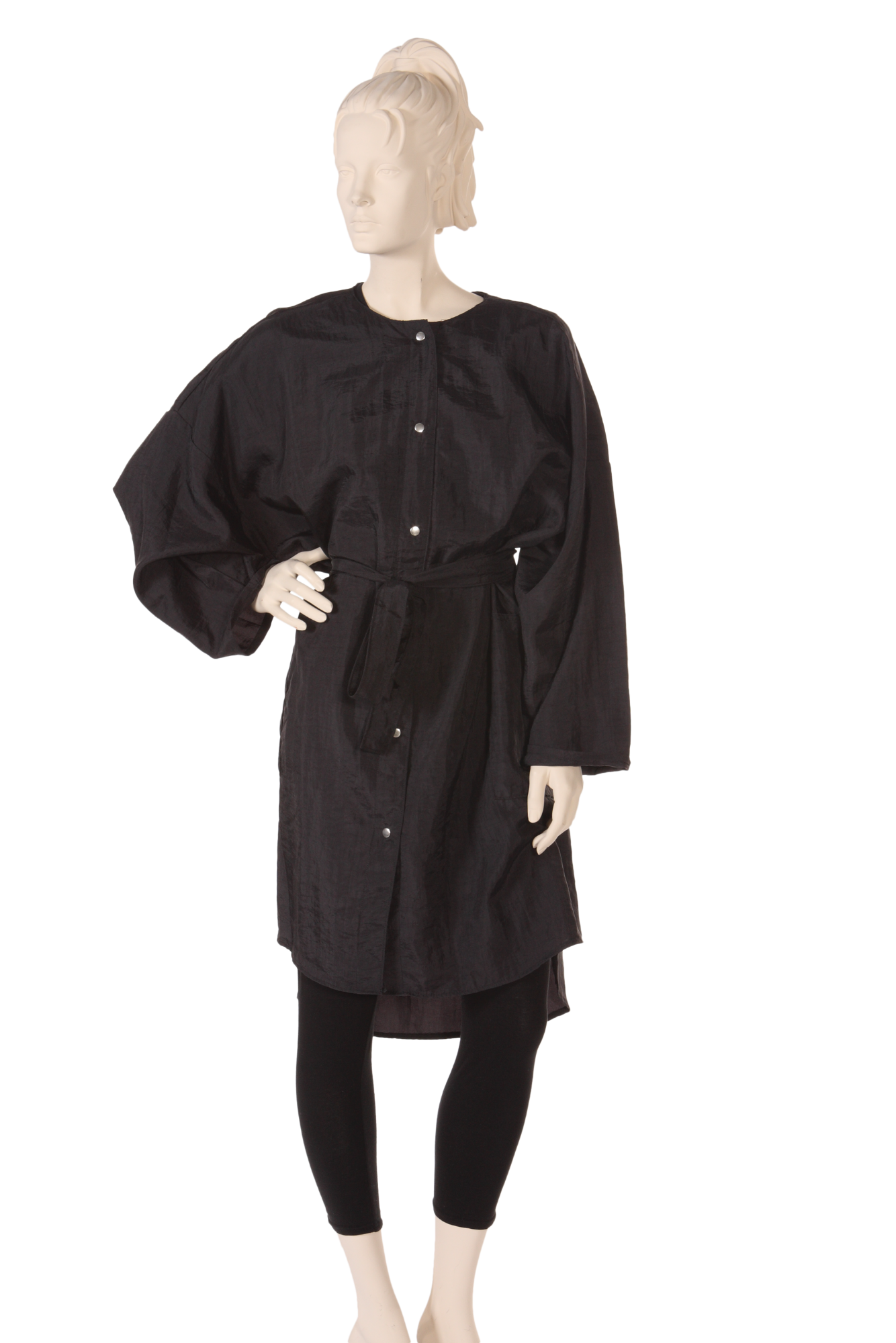 Big Shirt Silkara Iridescent Fabric in Black