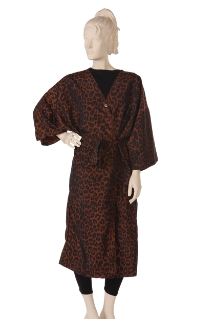 Client Gown Silkara Iridescent Fabric in Leopard Print