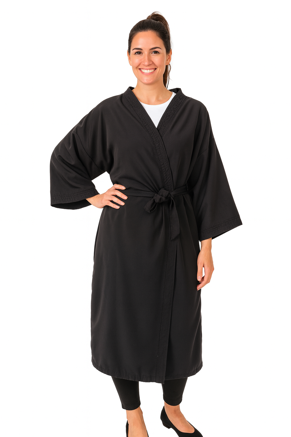 Vestido de diseñador Tela de piel de melocotón en negro