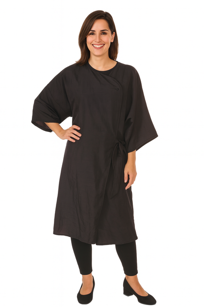Tela iridiscente Euro Wrap Silkara en negro
