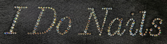 Black Ruffle Apron with Rhinestone I Do Nails