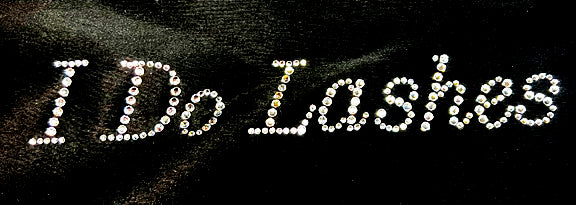 Black Bib Apron with Rhinestone I do Lashes