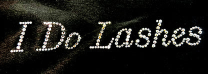 Black Bib Apron with Rhinestone I do Lashes
