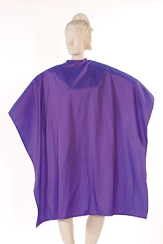 Multi-purpose Salon Cape in Purple Silkara Iridescent Fabric