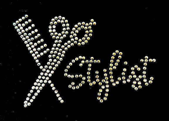 Delantal con peto negro con estilo de diamantes de imitación